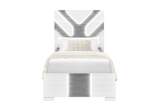 Optimus Wht Full Bed With Led - OPTIMUS-WHT/GRY-FB W/LED