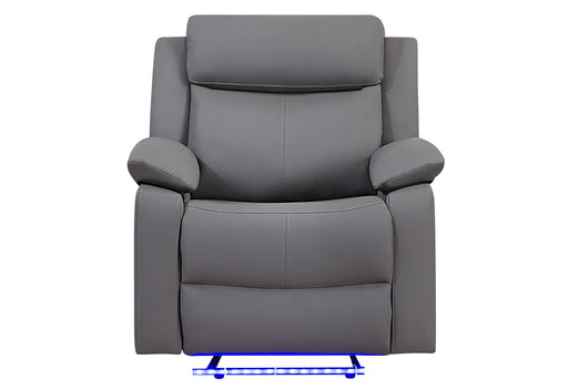 U6026 Grey Pu 46A Glider Recliner With Led - U6026-GREY PU 46A-GR W/ LED