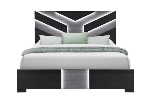 Optimus Black/Grey King Bed Headboard/Footboard With Led - OPTIMUS-BLK/GRY-KB-HB/FB W/LED