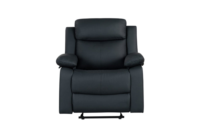 U6026 Black Pu 72A Glider Recliner With Led - U6026-BLACK PU 72A-GR W/ LED