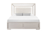 Clara Beige King Bed With Led - CLARA-BEIGE-KB W/LED