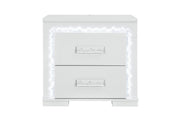 Naomi Silver Marble Nightstand With Led - NAOMI-SILVER MARBLE-NS W/ LED