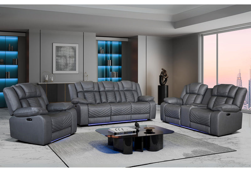 U7068/U7069 Grey 10 Pwr Rec Sofa/Pwr Crls W/Led & Immerse Spkr/Pwr Rec - U7068/U7069-GREY 10-PRS/PCRLS + IS /PR W/LED