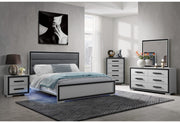 Amelia Grey Black Full Bed Group W/Led - AMELIA-GREY/BLACK-FBG W/LED