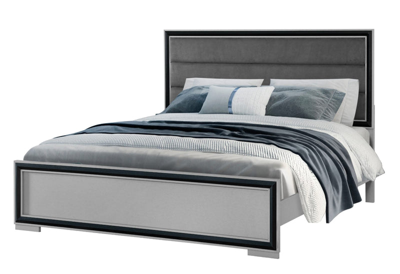 Amelia Grey Black Full Bed Group W/Led - AMELIA-GREY/BLACK-FBG W/LED