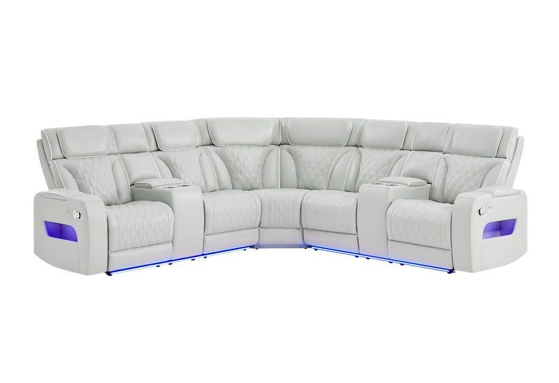 U8611 Blanche Silver Sectional With Led - U8611-BLANCHE SIL-SECTIONAL W/LED
