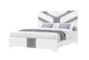Optimus Wht Queen Bed With Led - OPTIMUS-WHT/GRY-QB W/LED