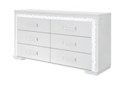 Naomi Silver Marble Dresser With Led - NAOMI-SILVER MARBLE-DR W/ LED