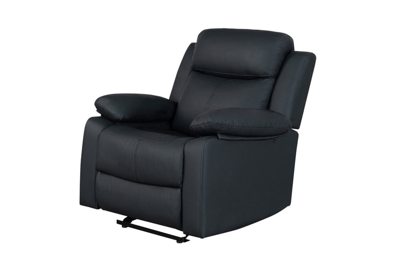 U6026 Black Pu 72A Glider Recliner With Led - U6026-BLACK PU 72A-GR W/ LED