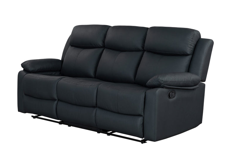 U6026 Black Pu 72A Reclining Sofa With Led - U6026-BLACK PU 72A-RS W/ LED