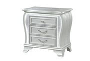Aria Silver Nightstand With Led - ARIA-SILVER-NS W/LED