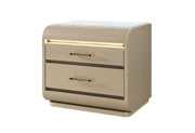 Genesis Gold Nightstand With Led - GENESIS-GOLD-NS W/LED