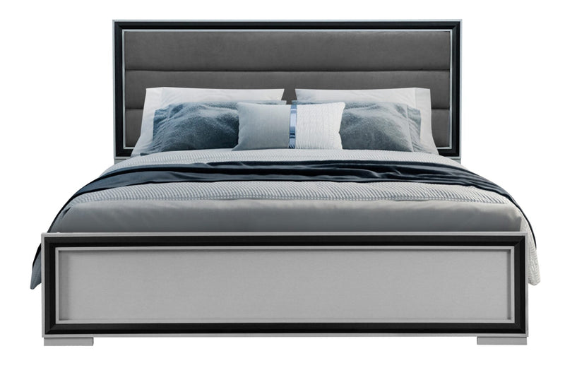 Amelia Grey Black King Bed Group W/Led - AMELIA-GREY/BLACK-KBG W/LED