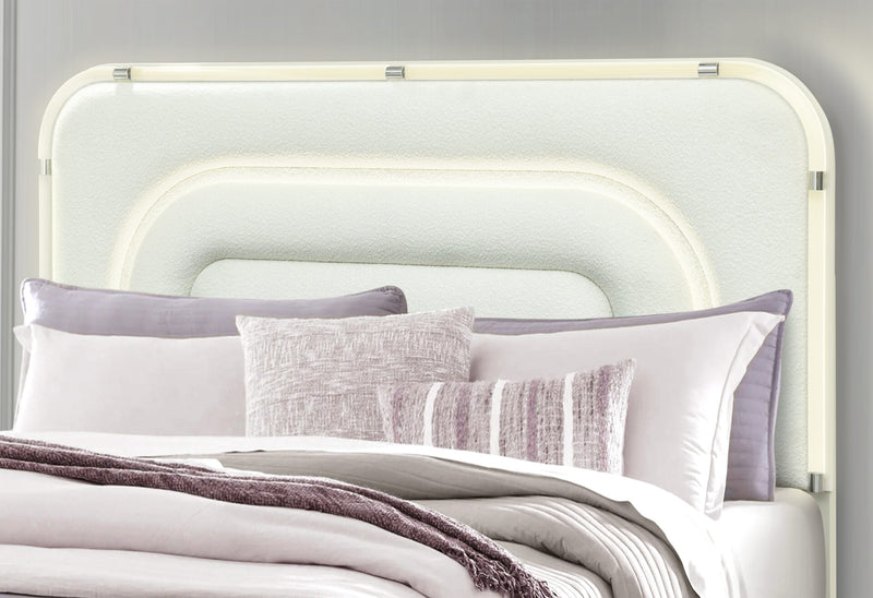 Lyra Beige King Bed With Led - LYRA-BEIGE-KB W/ LED