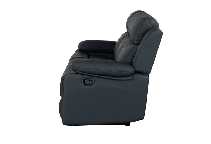 U6026 Black Pu 72A Reclining Sofa With Led - U6026-BLACK PU 72A-RS W/ LED