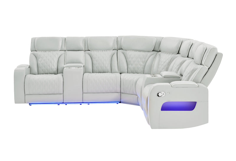 U8611 Blanche Silver Sectional With Led - U8611-BLANCHE SIL-SECTIONAL W/LED
