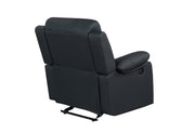 U6026 Black Pu 72A Glider Recliner With Led - U6026-BLACK PU 72A-GR W/ LED