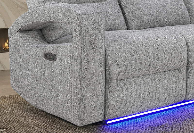 U6611 Grey 15 Power Recliner With Led - U6611-GREY 15-PR W/LED