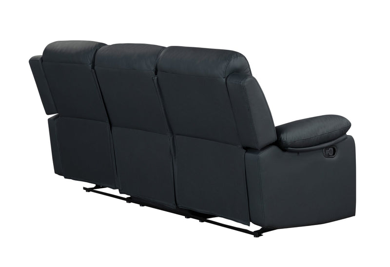 U6026 Black Pu 72A Reclining Sofa With Led - U6026-BLACK PU 72A-RS W/ LED
