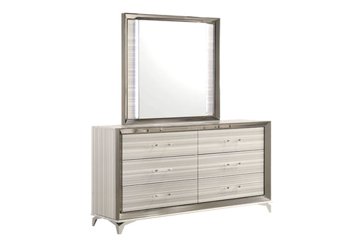 Zambrano White Mirror With Led - ZAMBRANO-WHT-MR W/ LED - Gate Furniture