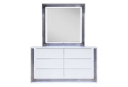 Ylime Smooth White Mirror With Led - YLIME-SMOOTH WHITE-MR W/ LED - Gate Furniture