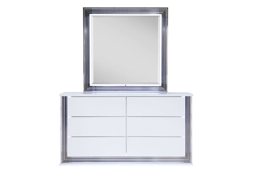 Ylime Smooth White Mirror With Led - YLIME-SMOOTH WHITE-MR W/ LED - Gate Furniture