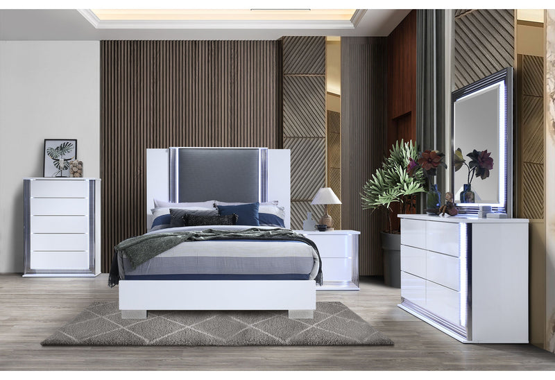 Ylime Smooth White Mirror With Led - YLIME-SMOOTH WHITE-MR W/ LED - Gate Furniture