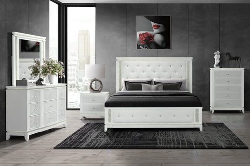 Alina White King Bed Group With Led - ALINA-WHITE-KBG W/LED-N