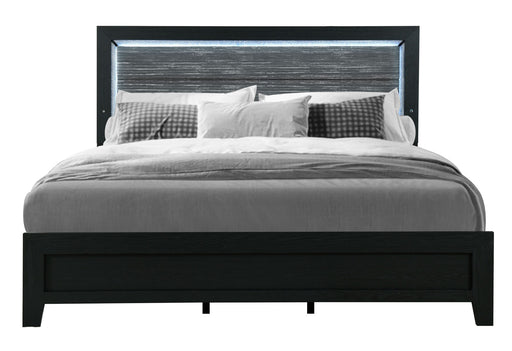 Reid Black Queen Bed With Led - REID-BLACK-QB W/LED-N
