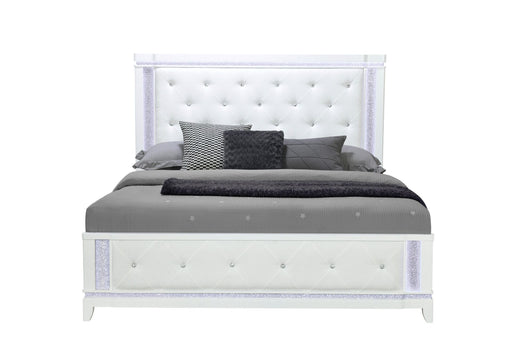 Alina White Queen Bed With Led - ALINA-WHITE-QB W/LED-N