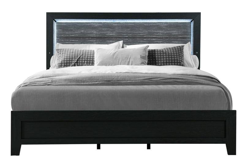 Reid Black King Bed Group With Led - REID-BLACK-KBG W/LED-N