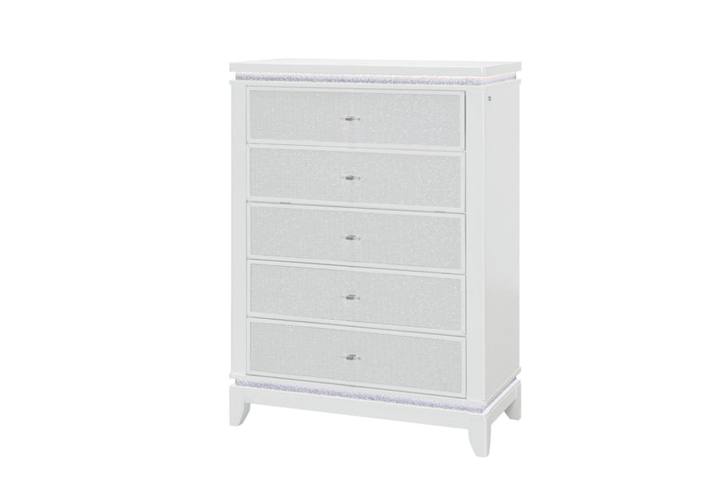 Alina White Chest With Led - ALINA-WHITE-CH W/ LED-N