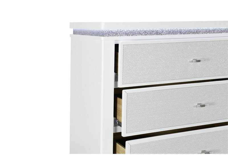 Alina White Chest With Led - ALINA-WHITE-CH W/ LED-N