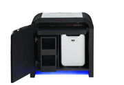Beckett White/Black Nightstand With Led, Cooler And Speaker - BECKETT-WHT/BLK-NS W/ LED COOLER & SPEAKER
