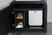 Beckett White/Black Nightstand With Led, Cooler And Speaker - BECKETT-WHT/BLK-NS W/ LED COOLER & SPEAKER