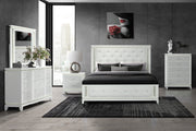 Alina White King Bed Group With Led, Cooler, Speaker And Usb - ALINA-WHITE-KBG W/LED COOLER SPKR USB-N