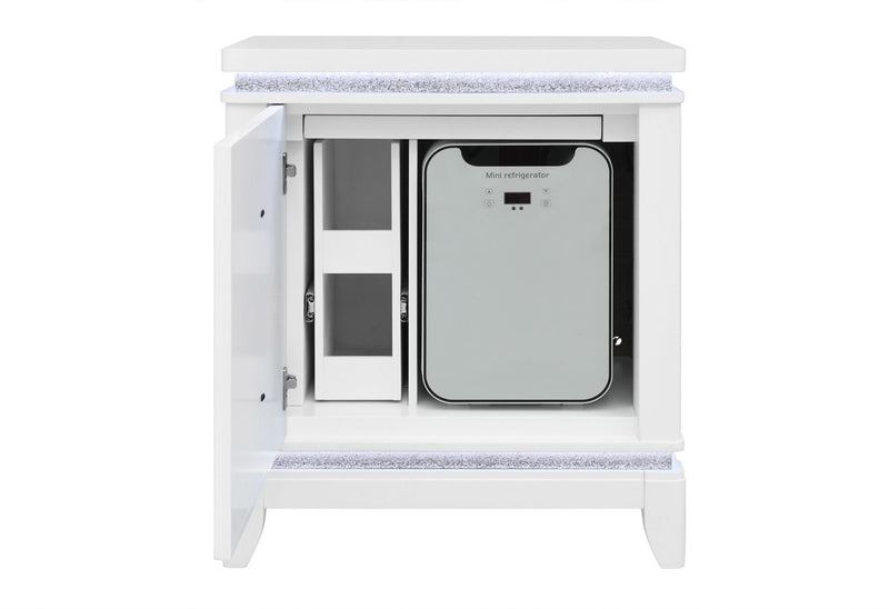 Alina White Queen Bed Group With Led, Cooler, Speaker And Usb - ALINA-WHITE-QBG W/LED COOLER SPKR USB-N