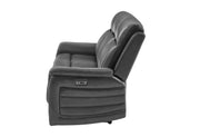 U8879 Blanche Charcoal Pwr Rec Sofa W/Led & Global Surround System - U8879-CHAR W/ BLK WELT-PRS W/LED&GL SS