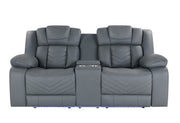 U7069 Grey 10 Pwr Con Rec Loveseat With Led And Immersive Sound - U7069-GREY 10-PCRLS W/ LED + IS