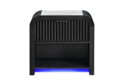 Beckett Wht/Blk Nightstand W/Led & Speaker - BECKETT-WHT/BLK-NS W/ LED & SPEAKER
