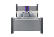Logan Silver Full Bed With Led And Speakers - LOGAN-SILVER-FB W/LED & SPEAKERS