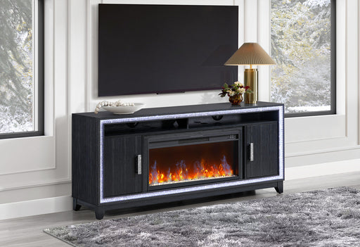 Lily Dark Grey Ent Unit 72 Inch W/ Led, Speakers, Crystal Inserts - LILY-DARK GREY-EU 72 W/LED & SPKR