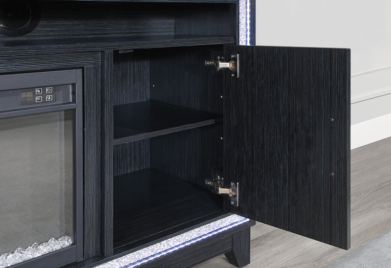 Lily Dark Grey Ent Unit 72 Inch W/ Led, Speakers, Crystal Inserts - LILY-DARK GREY-EU 72 W/LED & SPKR