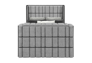 Isabella Grey Queen Bed W/Led, Tv Lift, Speaker And Fireplace - ISABELLA-GREY-QB W/LED TV LIFT SPKR & FPLC