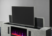 Isabella Grey King Bed W/Led, Tv Lift, Speaker And Fireplace - ISABELLA-GREY-KB W/LED TV LIFT SPKR & FPLC