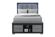 Emma Black/Grey Full Bed With Led And Usb - EMMA-BLACK/GREY-FB W/ LED & USB