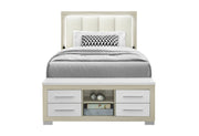 Emma Natural/White Full Bed With Led And Usb - EMMA-NATURAL/WHITE-FB W/ LED & USB