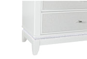 Alina White Nightstand With Led And Usb - ALINA-WHITE-NS W/ LED+USB-N