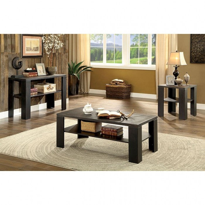 Leda Antique Black End Table - CM4328E