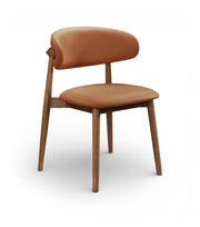 Leesa Vegan Leather Upholstered Dining Chair in Cognac, Set of 2 - 88034Cognac-C